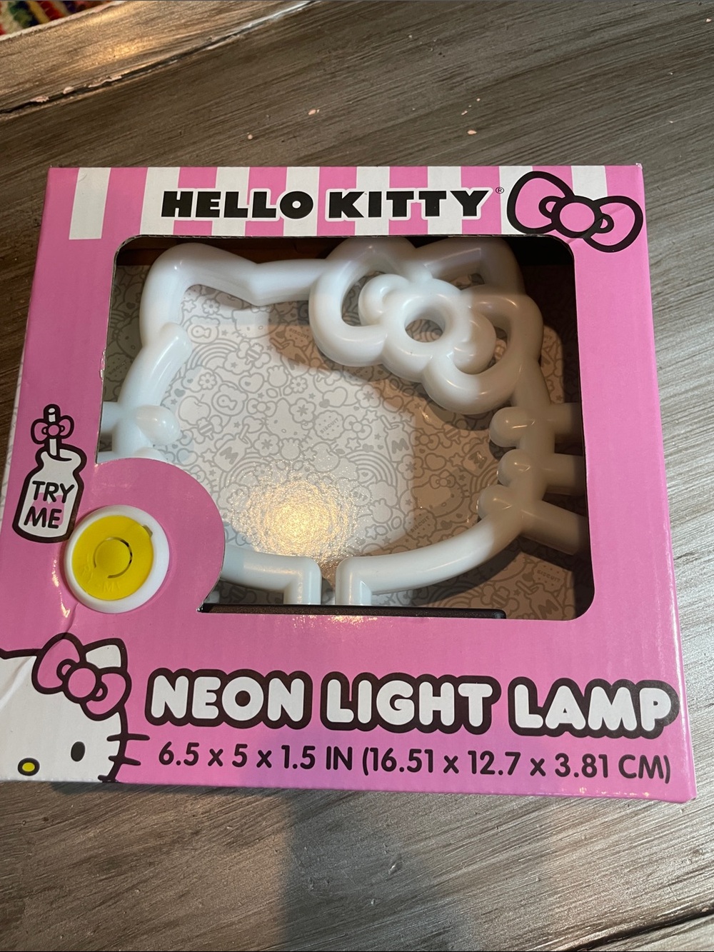 Hello Kitty White Neon Light Sign with Pink Packaging